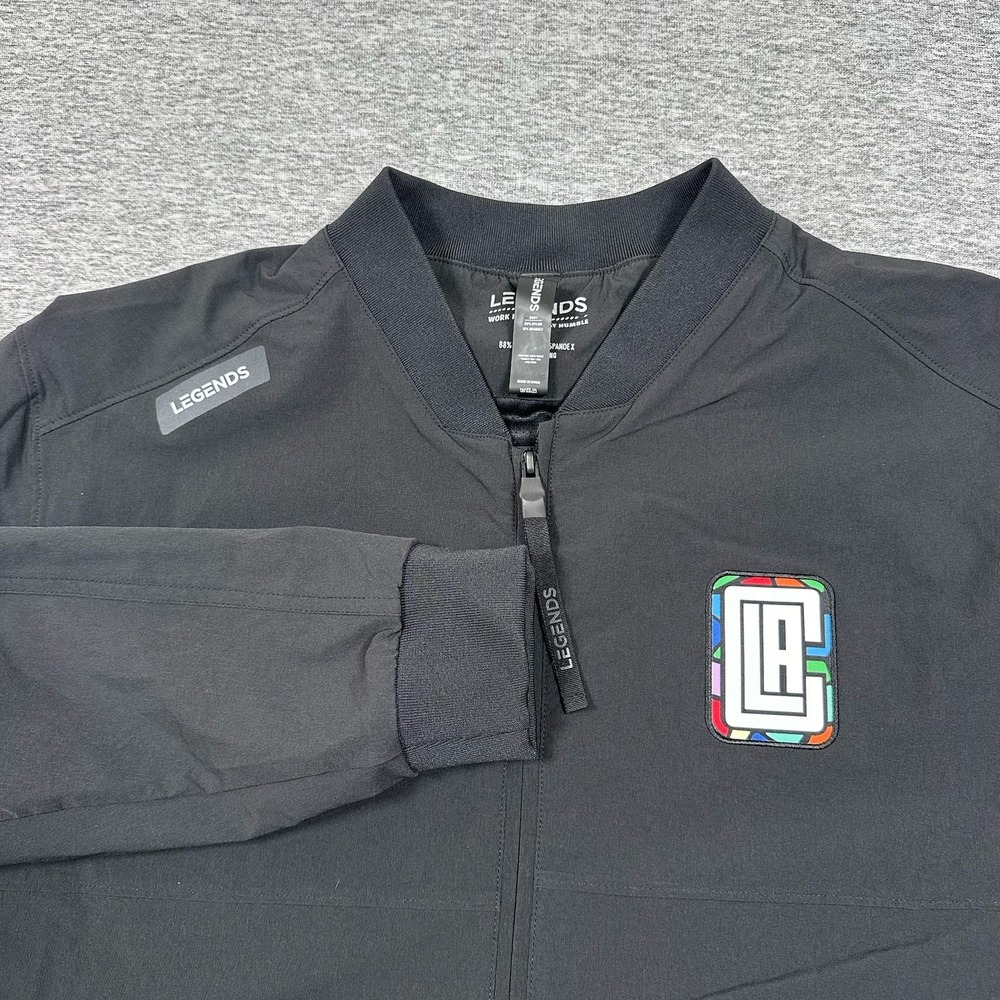 Legends Los Angeles Clippers Bomber Jacket Mens Large Black Carson Basketball